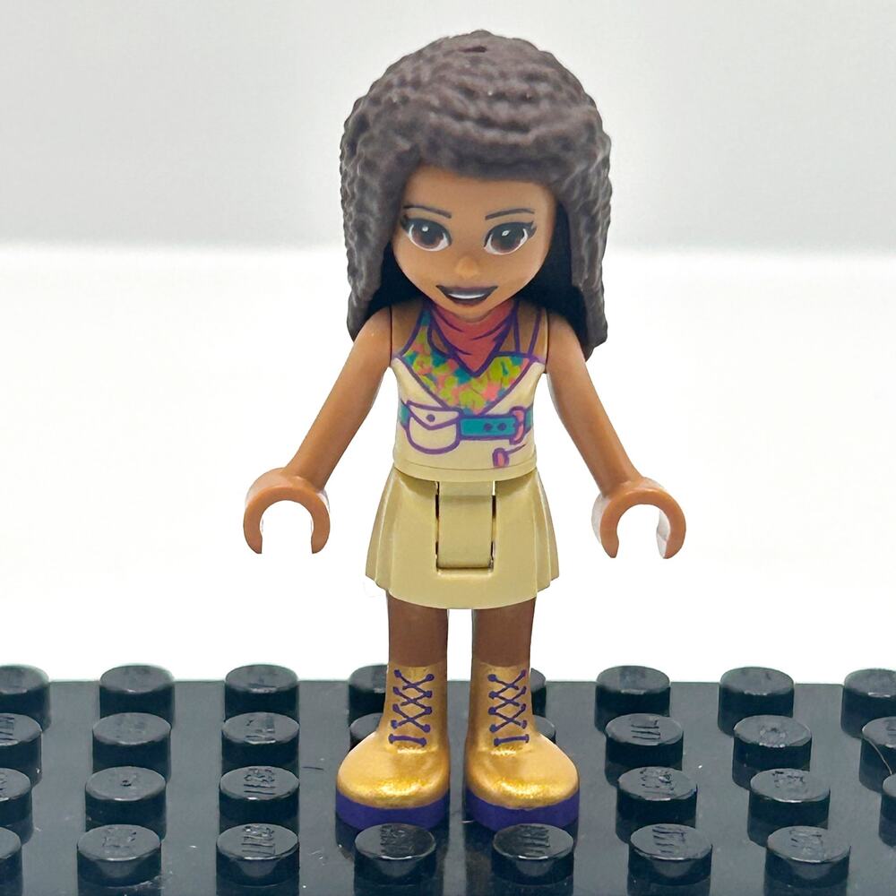 LEGO® Friends Andrea Minifigure Tan Skirt Colourful Top Gold Boots 41424 frnd392